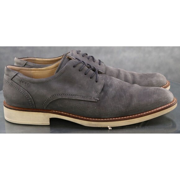 ECCO Men\'s Dress Shoes Size EU 47 US 13-13.5 Perforated Leather Gray main image 7